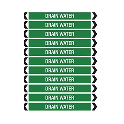 Brady Pipe Marker Drain Water White/Jade Green 40-70mm O.D. - 50/Roll