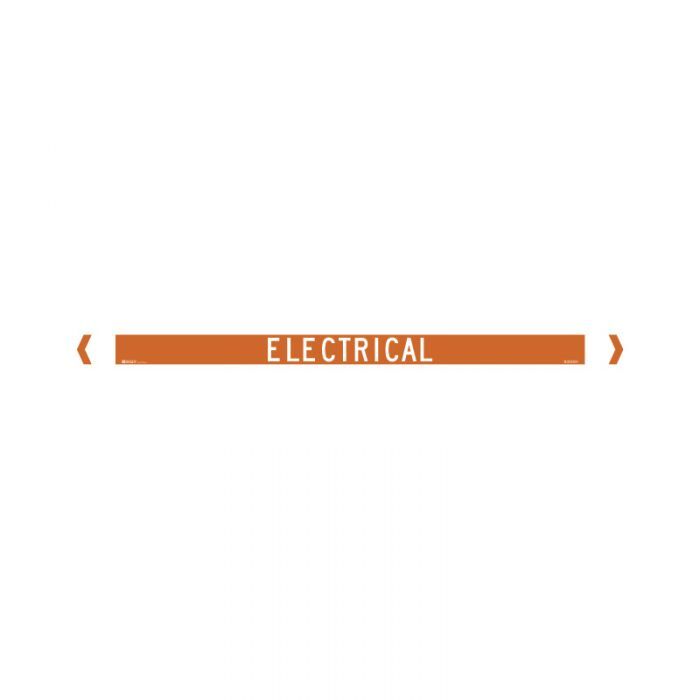 Brady Pipe Marker Electrical (White On Orange) - AIMS Industrial Supplies