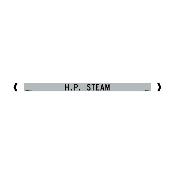Brady Pipe Marker H.P. Steam Black/Silver-Grey >75mm O.D. - 10/Pack
