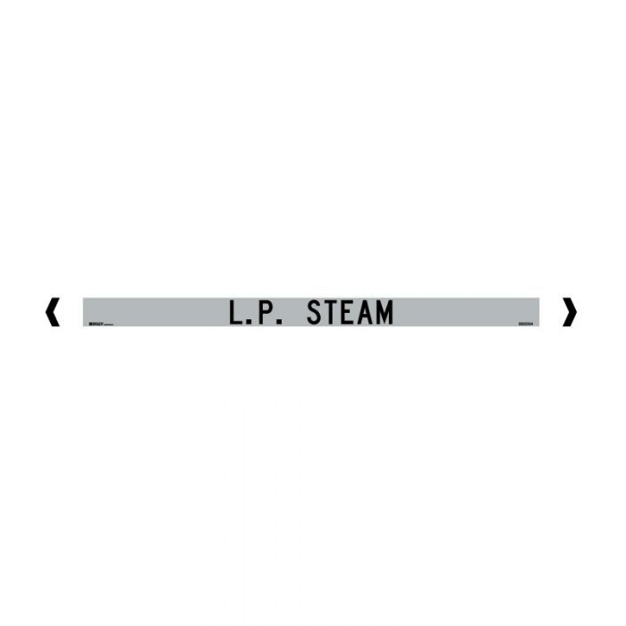 Brady Pipe Marker L.P. Steam Black/Silver-Grey 40-75mm O.D. - 10/Pack