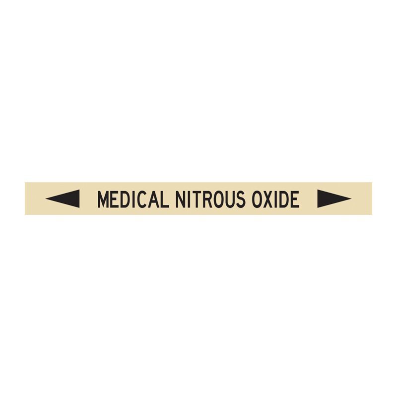 Brady Pipe Marker Medical Nitrous Oxide 100 x 500mm - 10/Pack