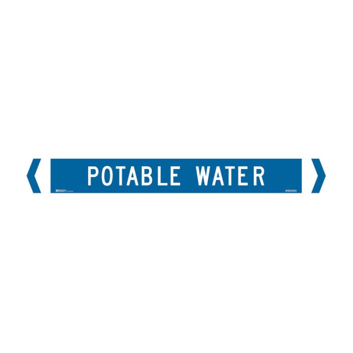 Brady Pipe Marker Steam (Water (White On Mid Blue) - AIMS Industrial Supplies