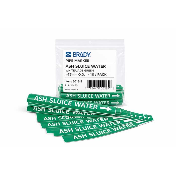 Brady Pipe Marker Water (White On Jade Green) - AIMS Industrial Supplies