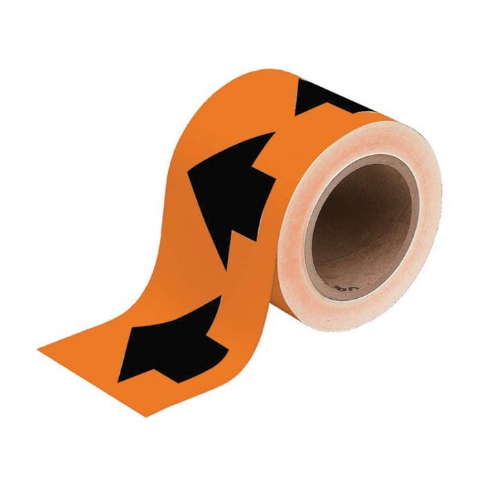 Brady Pipe Markers - Arrow Tape 100mm x 27m - Black/Orange