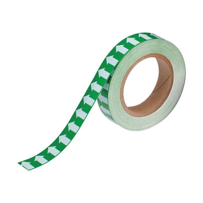 Brady Pipe Markers - Arrow Tape 25mm x 27m - White/Green