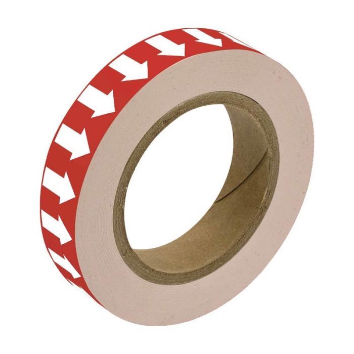 Brady Pipe Markers - Arrow Tape 25mm x 27m - White/Red
