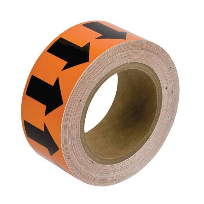 Brady Pipe Markers - Arrow Tape 50mm x 27m - Black/Orange