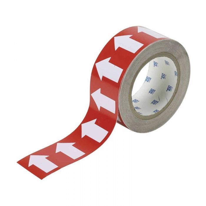 Brady Pipe Markers - Arrow Tape 50mm x 27m - White/Red