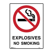 Brady Prohibition Sign - Explosives No Smoking - AIMS Industrial Supplies