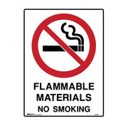 Brady Prohibition Sign - Flammable Materials No Smoking - AIMS Industrial Supplies