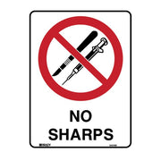 Brady Prohibition Sign - No Sharps - AIMS Industrial Supplies