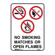 Brady Prohibition Sign - No Smoking Matches Or Open Flames1
