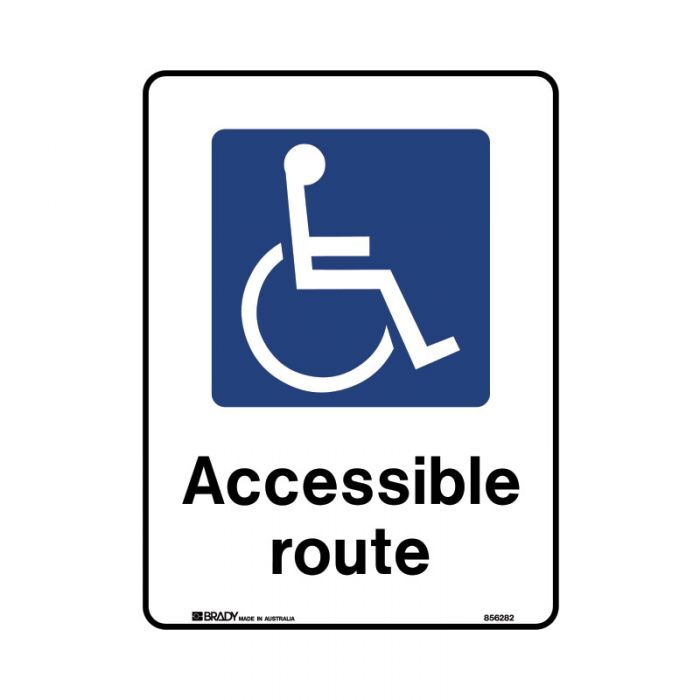 Brady Public Area Sign - Accessible Route 225 x 300mm Polypropylene