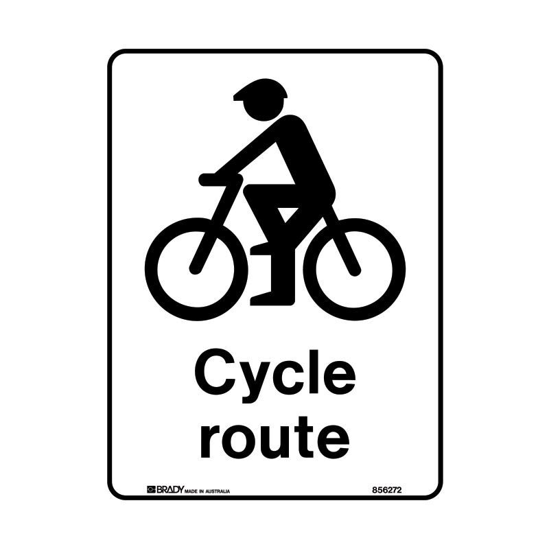 Brady Public Area Sign - Cycle Route 300 x 450mm Polypropylene
