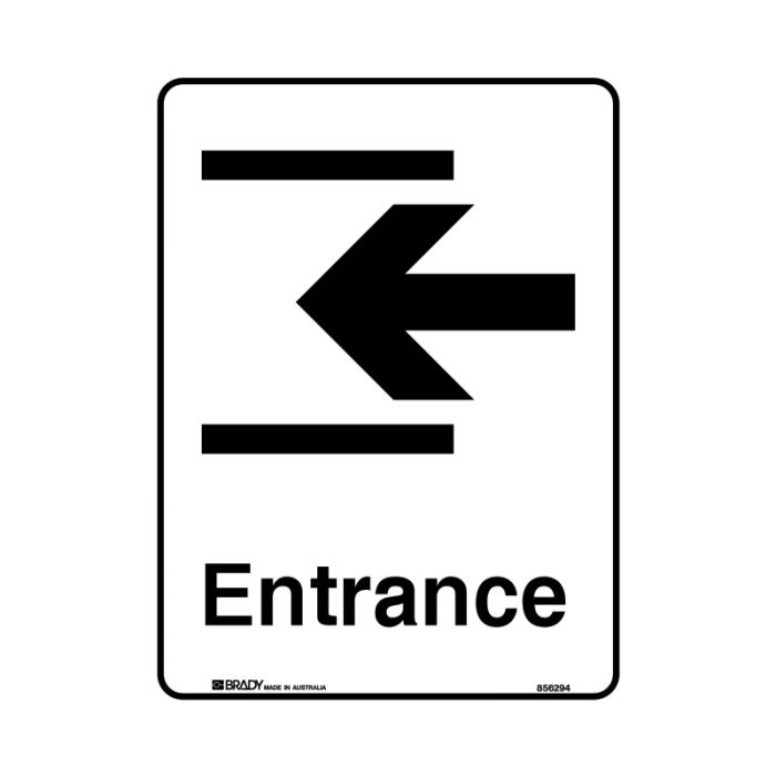 Brady Public Area Sign - Entrance Left - AIMS Industrial Supplies