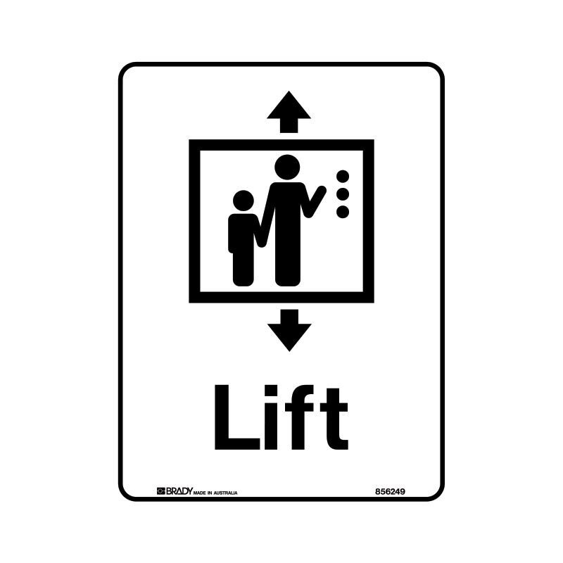 Brady Public Area Sign - Lift 300 x 450mm Polypropylene