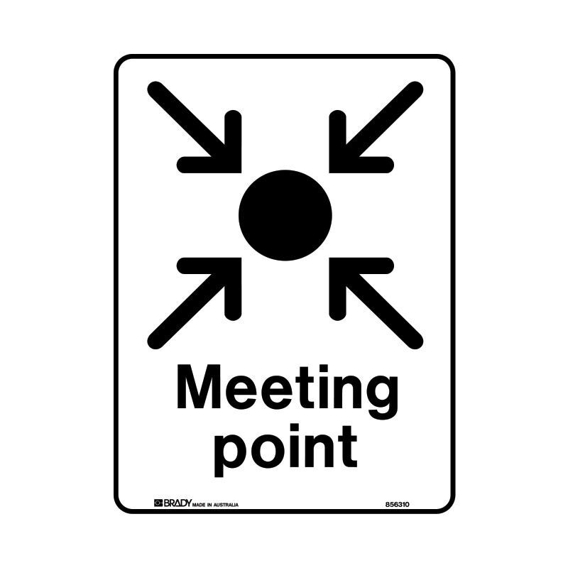 Brady Public Area Sign - Meeting Point 300 x 450mm Polypropylene