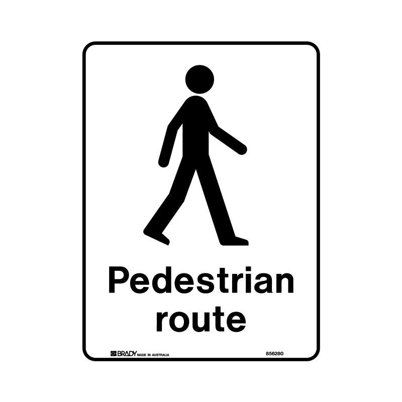 Brady Public Area Sign - Pedestrian Route 225 x 300mm Metal
