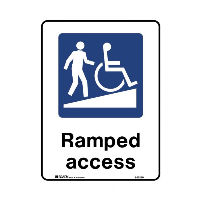 Brady Public Area Sign - Ramped Access 225 x 300mm Polypropylene