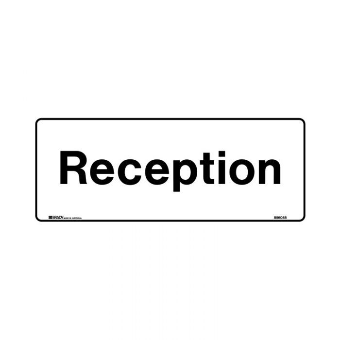 Brady Public Area Sign - Reception 450 x 180mm Polypropylene