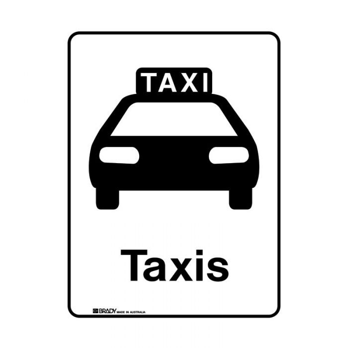 Brady Public Area Sign - Taxis 225 x 300mm Metal
