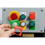 Brady Raised Profile Push Button Label With Keyed Hole - AIMS Industrial Supplies