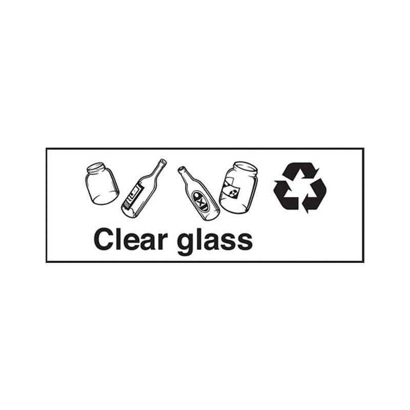 Brady Recycling Sign - Clear Bottles 125 x 300mm Self-Adhesive Vinyl