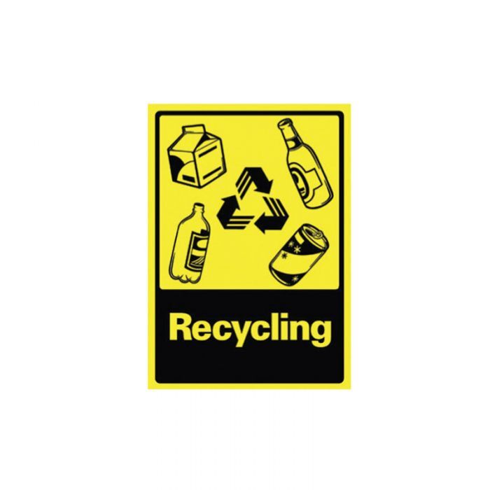 Brady Recycling Sign - Recycling 250 x 180mm Self-Adhesive Vinyl