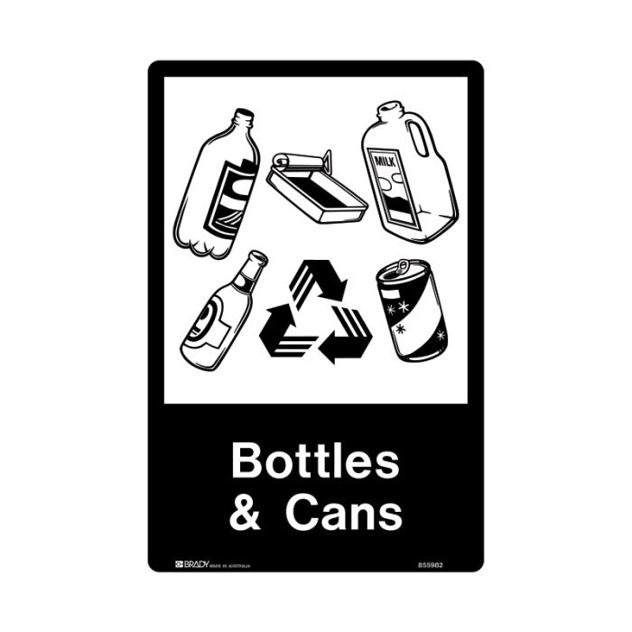Brady Recycling/Environment Sign - Bottles & Cans - AIMS Industrial Supplies