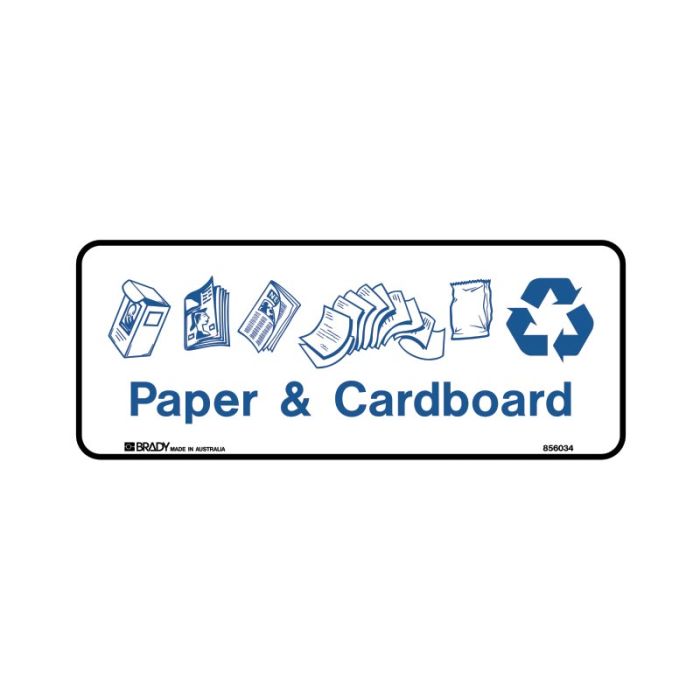 Brady Recycling/Environment Sign - Paper & Cardboard - AIMS Industrial Supplies