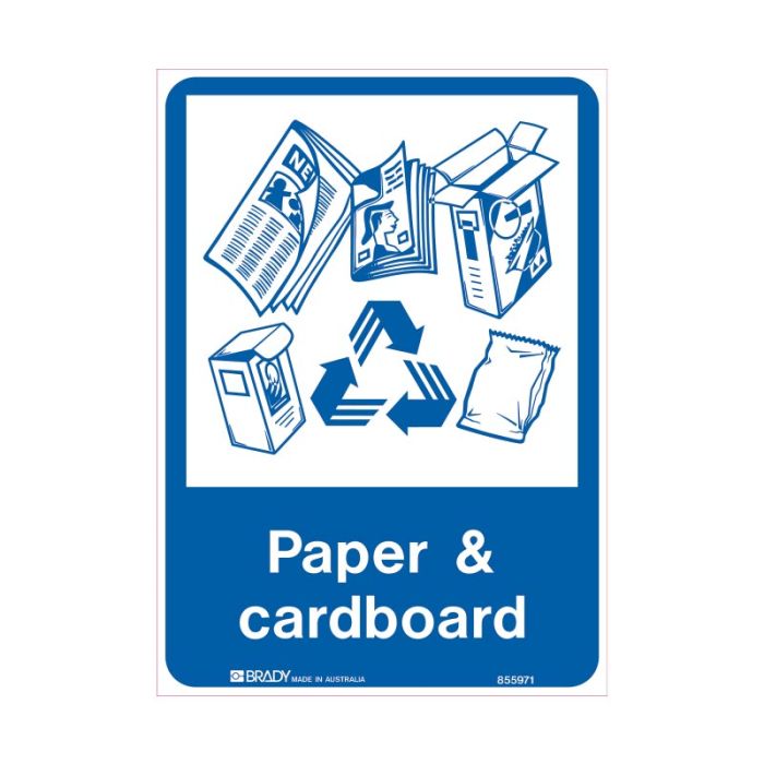 Brady Recycling/Environment Sign - Paper & Cardboard - AIMS Industrial Supplies