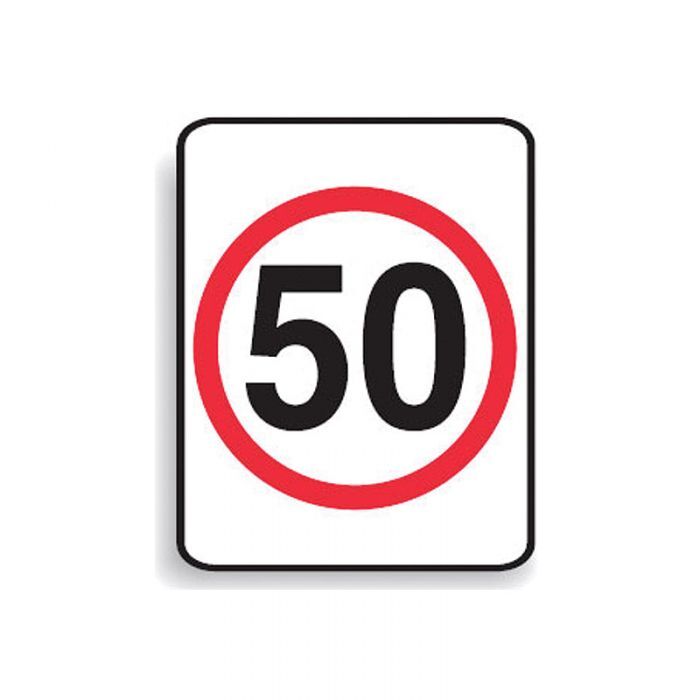 Brady Regulatory School Sign Speed Limit - "50" 450 x 600mm C1 Ref Aluminium