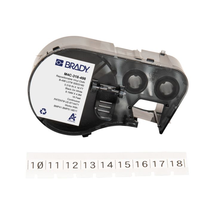 Brady Repositionable Multi - Purpose Vinyl Cloth Label - AIMS Industrial Supplies