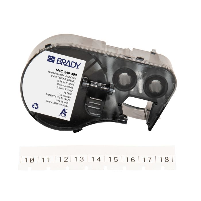 Brady Repositionable Multi - Purpose Vinyl Cloth Label - AIMS Industrial Supplies