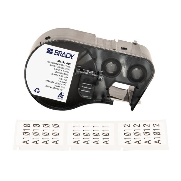 Brady Repositionable Multi - Purpose Vinyl Cloth Label - AIMS Industrial Supplies