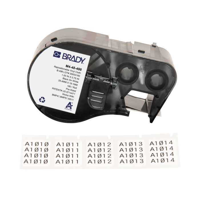 Brady Repositionable Multi - Purpose Vinyl Cloth Label - AIMS Industrial Supplies