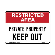 Brady Restricted Area Sign - Private Property Keep Out - AIMS Industrial Supplies