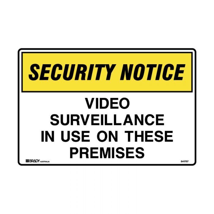 Brady Security Sign - Video Surveillance In Use On These Premises - AIMS Industrial Supplies