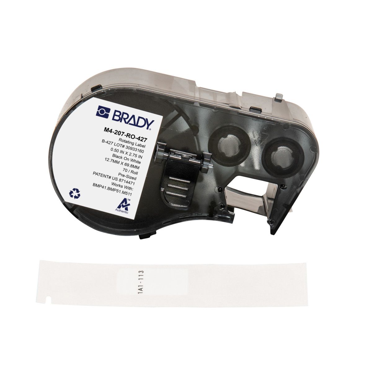 Brady Self - Laminating Vinyl Wrap Around Label 2 - AIMS Industrial Supplies