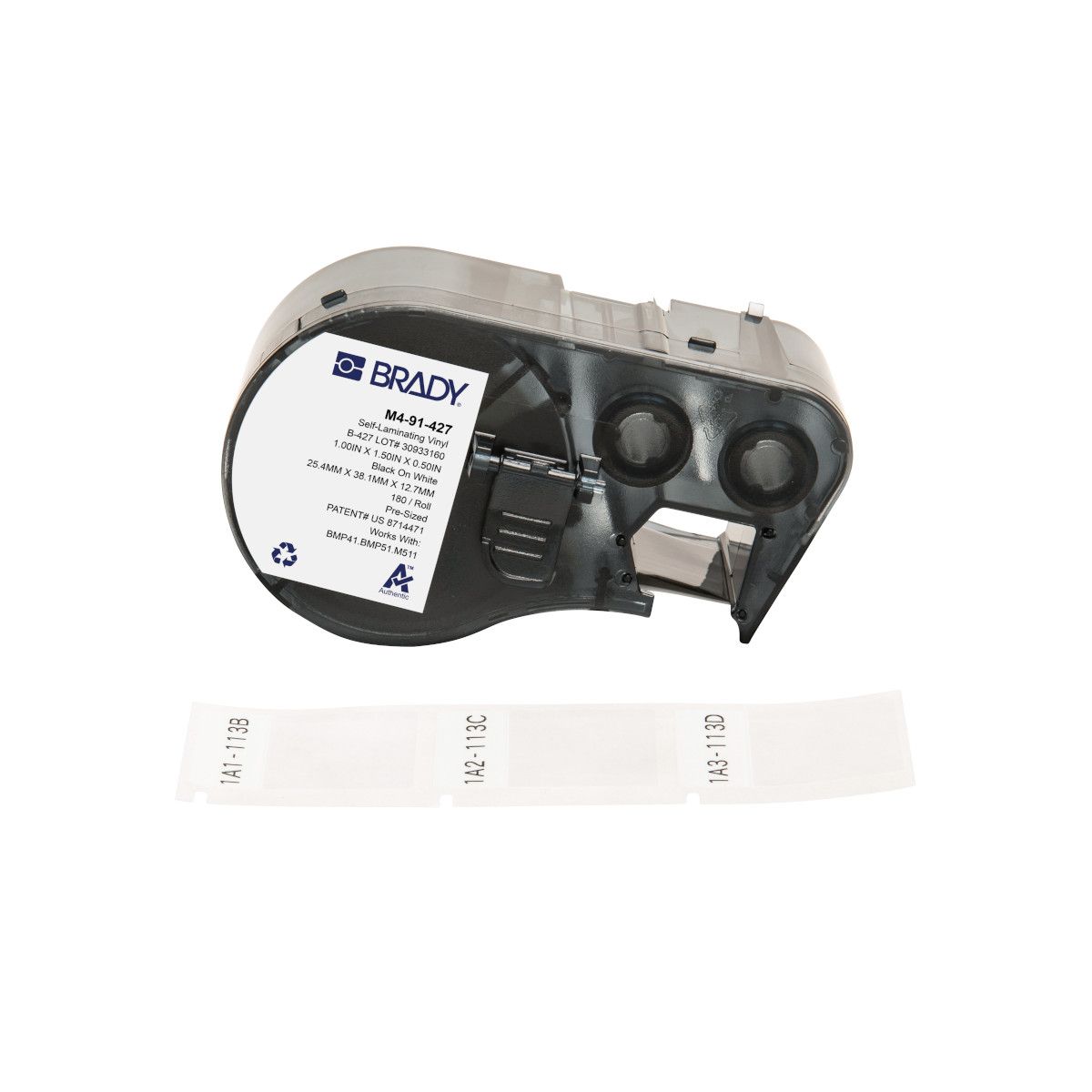 Brady Self - Laminating Vinyl Wrap Around Label - AIMS Industrial Supplies