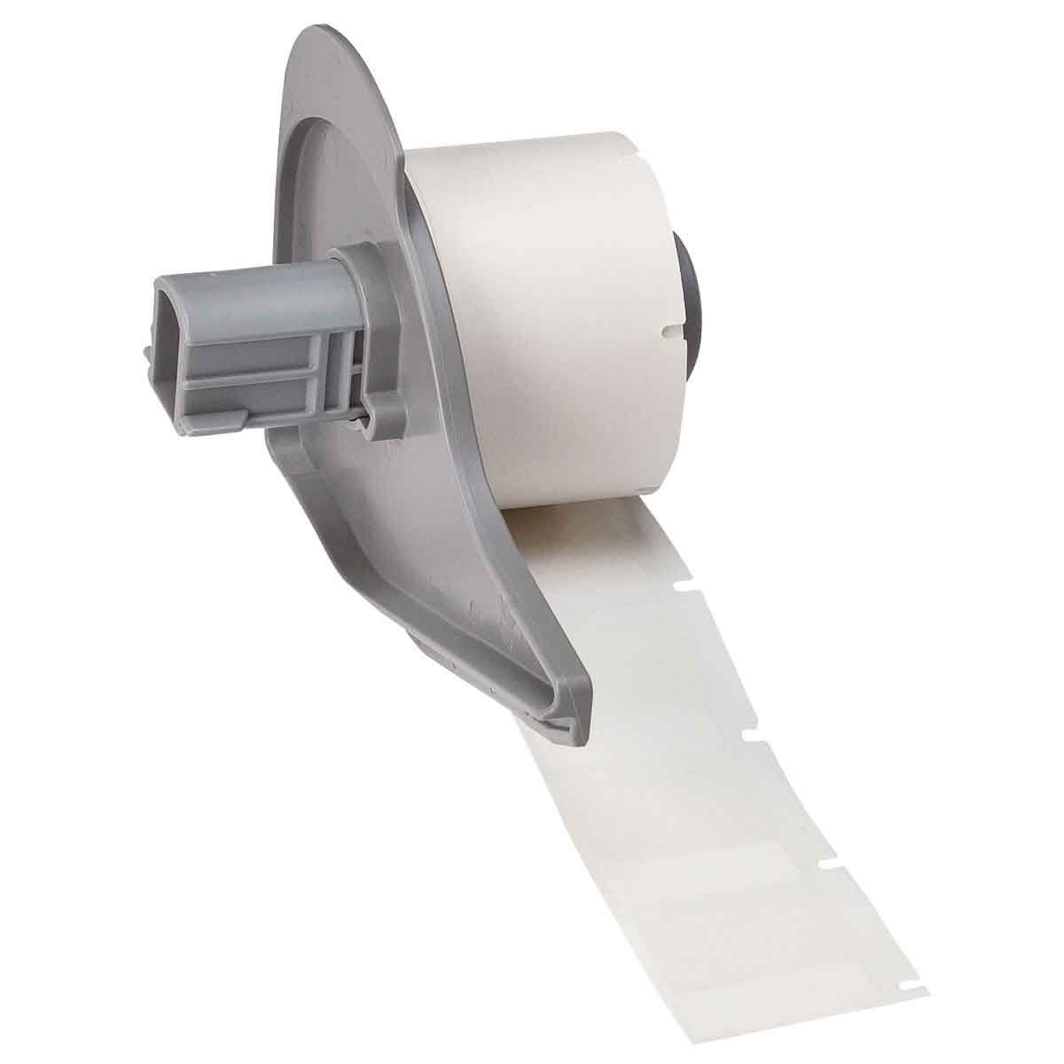 Brady Self - Laminating Vinyl Wrap Around Wire & Cable Label - 25.40 x 25.40mm, Clear/White - AIMS Industrial Supplies