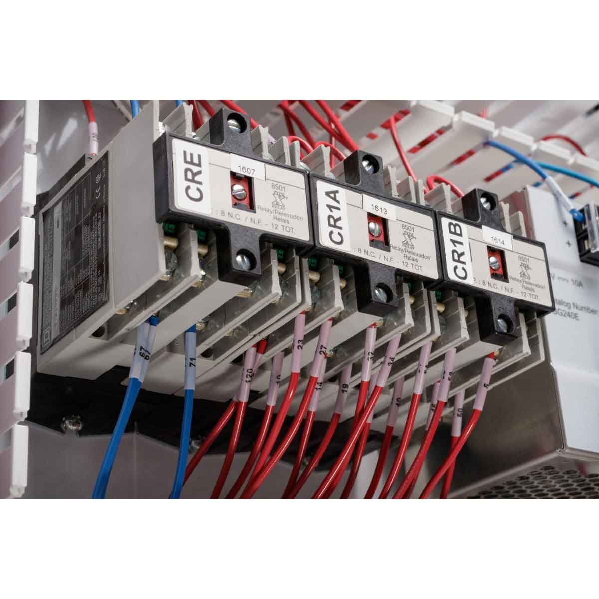 Brady Self - Laminating Vinyl Wrap Around Wire & Cable Label - 25.40 x 25.40mm, Clear/White - AIMS Industrial Supplies