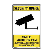 Brady Smile You're On Film Surveillance Cameras In 24 Hour Use - AIMS Industrial Supplies