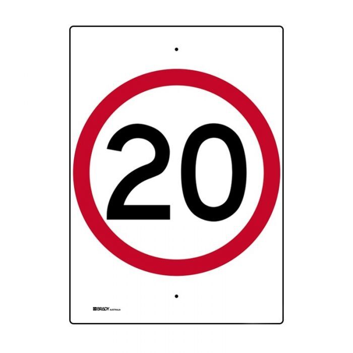 Brady Speed Limit Sign - "20" 450 x 600mm C1 Ref Aluminium
