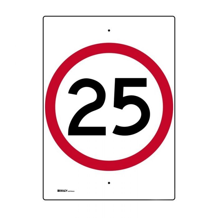 Brady Speed Limit Sign - "25" 450 x 600mm C1 Ref Aluminium