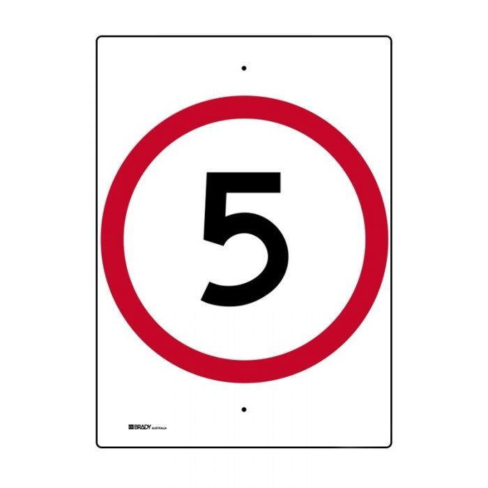 Brady Speed Limit Sign - "5" 450 x 600mm Metal