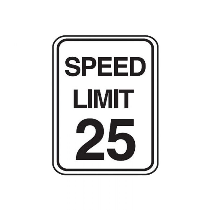Brady Speed Limit Sign - "Speed Limit 25" 450 x 600mm Metal