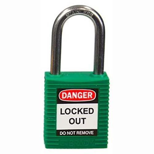 Brady Stainless Steel Safety Padlock Green