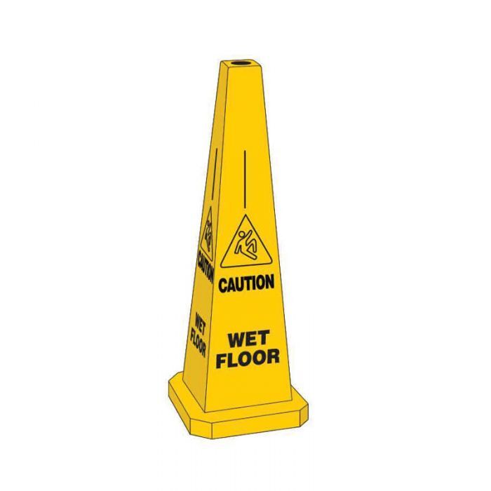 Brady Standard Safety Cone Wet Floor 63cm Yellow/Black