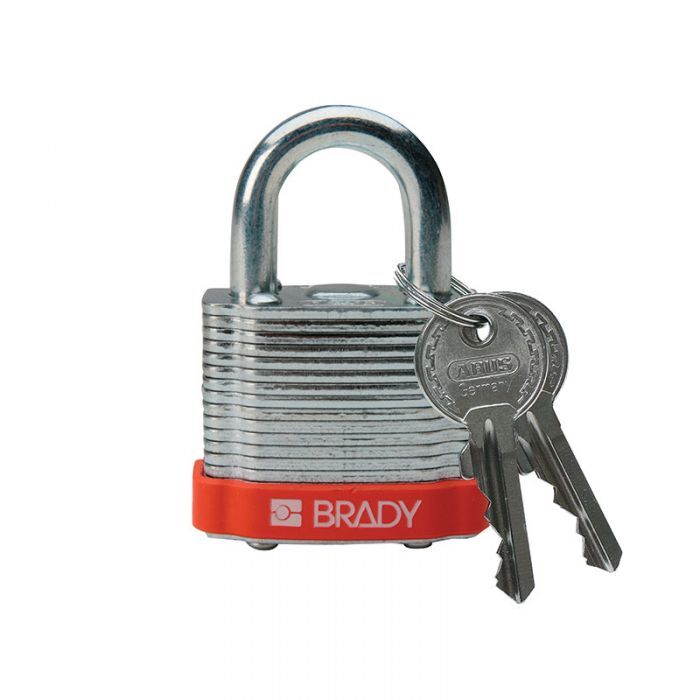 Brady Steel Padlock Keyed Differently (KD) 20mm Red